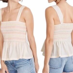 Madewell Texture & Thread Women’s XS Pastel Yellow Ruffled Top